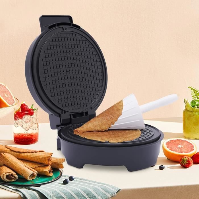 Gaufrier à Cornets Pour Glace – 350W, Revêtement Antiadhésif, Plaques Amovibles, Pour Maison Ou Restaurant - 13
