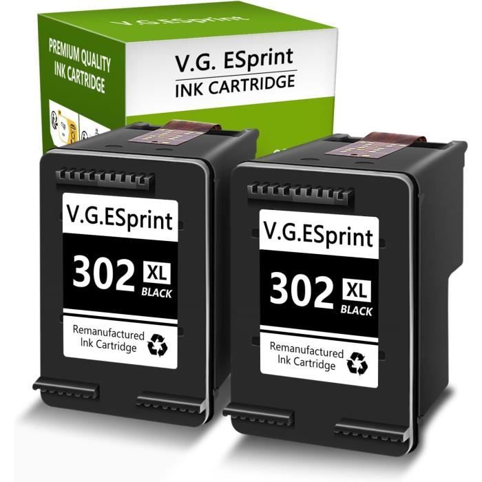 Cartouches D'encre Remanufacturées 302 XL Noir Pour HP - Compatible Deskjet Etc.