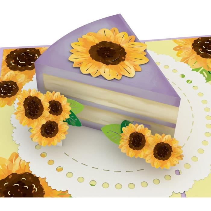 Carte D’anniversaire Tournesol Jaune Avec Enveloppe – Papier Nacré Haut De Gamme – Design Unique, Vœux Réconfortants – Taille 15,2 Cm - 5