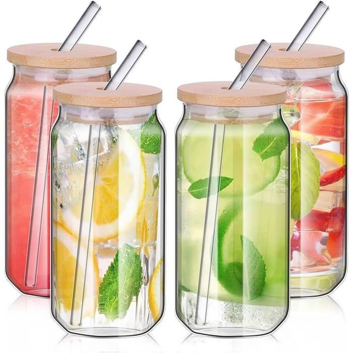 430 Ml Irisé Verre Avec Couvercle Anse Et Paille,Gobelet Bubble Tea