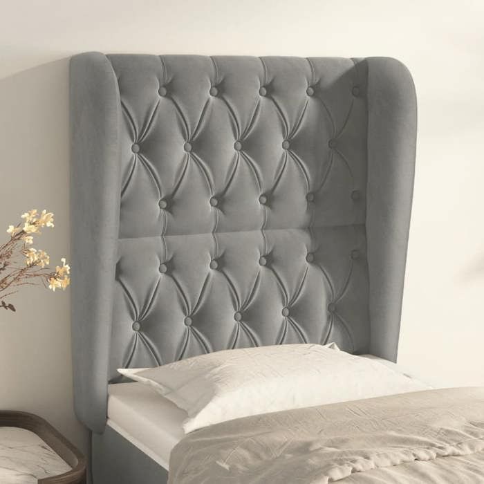 Tête De Lit Design Gris Clair 140 Cm - Tissu Polyester & Bois | Hauteur Ajustable | Style Moderne Chambre - 5