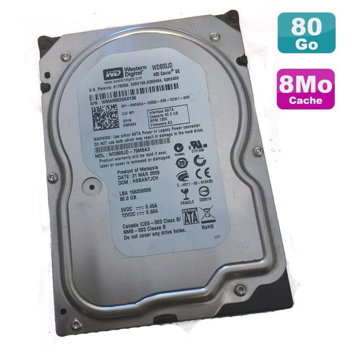 Western Digital Caviar SE WD800JD - vue 6