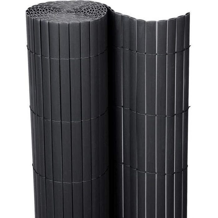 WOLTU Canisse PVC pour jardin balcon terrasse. Balcon clôture brise-vent. Stores Balcon. Brise vue 500x80cm. Gris