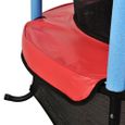 Trampoline enfant avec filet de sécurité-trampoline pliable-137*137*160cm Rose & Noir & Rouge-1