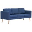 Style Élégance Chic - Canapé droit fixe 3 places Moderne Sofa Divan - Canapé de relaxation Tissu Bleu - 47372-1