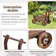 Jardinière en bois COSTWAY - Modèle décoratif avec roues et poignées - Capacité de poids 20 kg-1