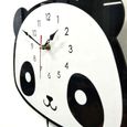 1 Pc horloge murale acrylique créative dessin animé mignon forme de panda noir blanc suspendue horloge - pendule horloge - reveil-1