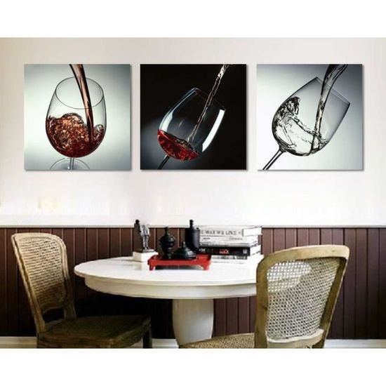 Pas De Cadre Cuisine Moderne Toile Peintures Rouge Vin Cup Bouteille Mur Art Peinture A L Huile Pour La Maison 30x30cmx3p Unframed Achat Vente Tableau Toile Bientot Le Black Friday Cdiscount