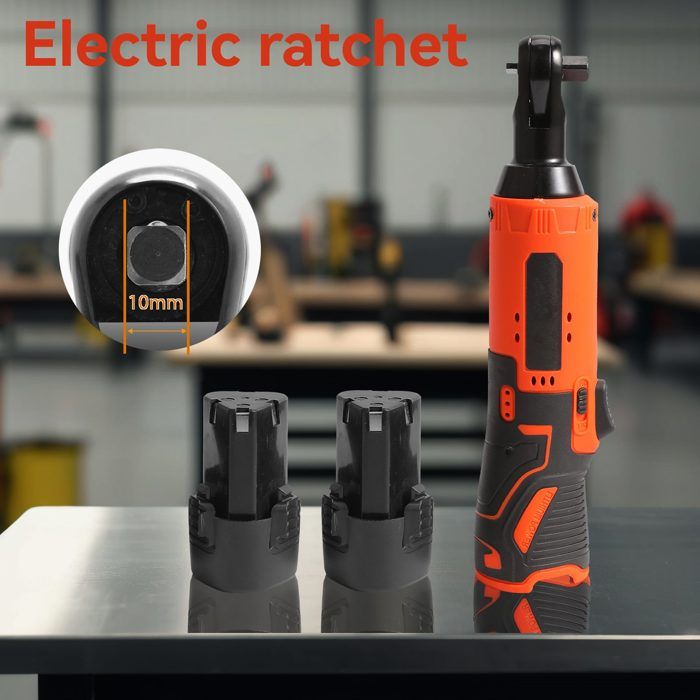 Clé à Cliquet Électrique Sans Fil 3/8" 18V - 45 Nm Avec Batterie Et Éclairage Pour Réparation Auto