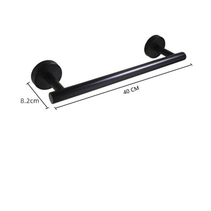 KES Porte Serviette Salle De Bain Mural 3 Barres Porte-Serviette Noir