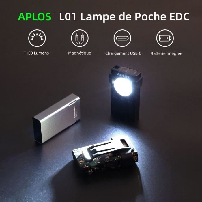 Mini lampe de poche Led puissante, 10000 Lumens, avec batterie intégrée, 3  Modes, Rechargeable par Usb, torche EDC