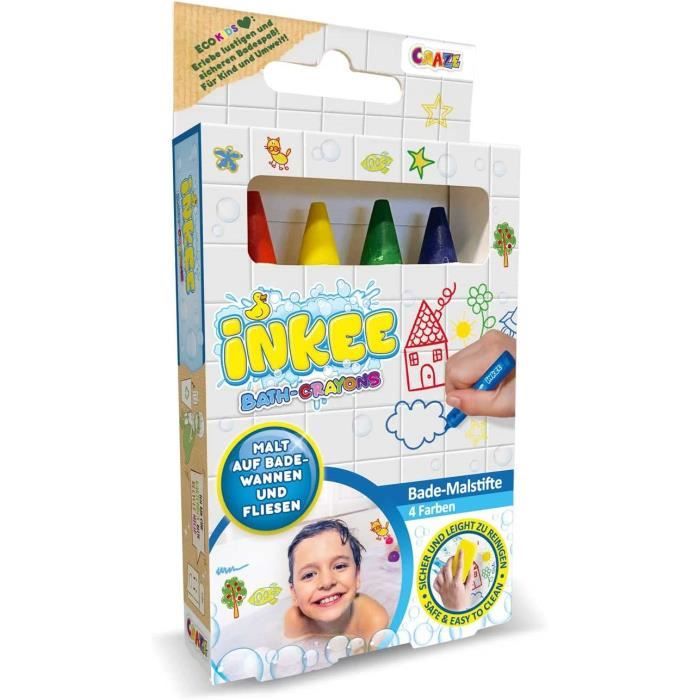 Inkee Crayon Bain Enfant Feutre Lavable 4x Crayons Céramique Jouet Moussant  - Cdiscount Puériculture & Eveil bébé
