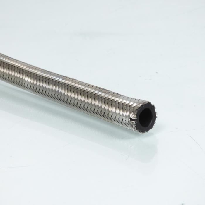 Durite D'essence Tressée Transparente Emgo 5x10mm - 1 Mètre Pour Moto, Scooter, Quad