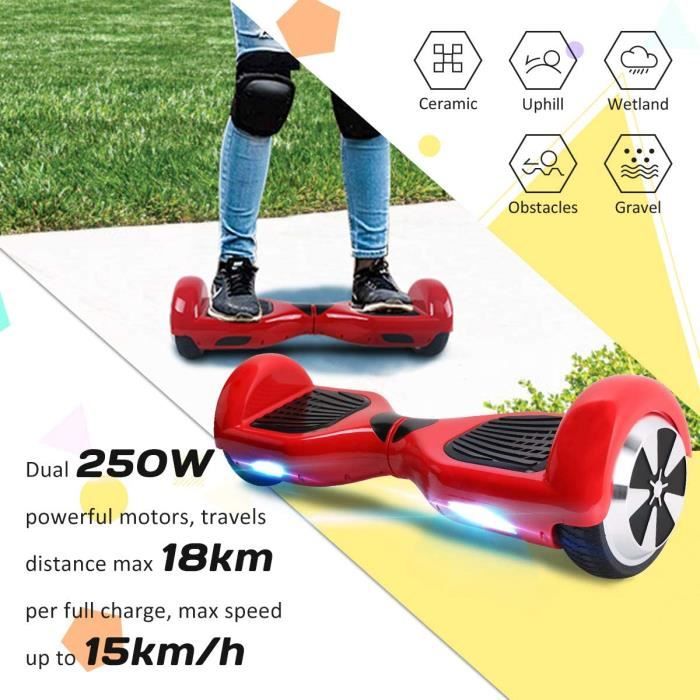 Windgoo Hoverboard 6.5 Pouces Overboard Électrique 500W Auto-Équilibrage  Tout Terrain Board pour Enfants et Adultes - Rose - Cdiscount Auto