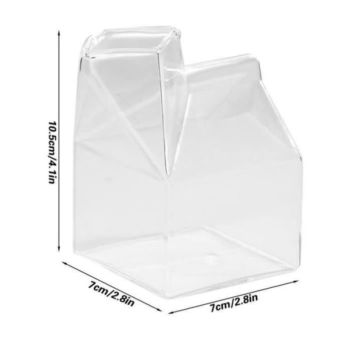 Verseur à Lait En Verre Transparent Milageto 300ml - Mini Carafe Pour Café, Thé, Crème, Design Pratique