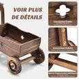 Jardinière en bois COSTWAY - Modèle décoratif avec roues et poignées - Capacité de poids 20 kg-2