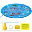 Tapis de Jet d'eau Gonflable, Tapis de Jeux Aquatique pour Enfant Plage/pelouse, 170cm Tapis de pulvérisation d'eau pour l'été-2