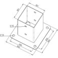 TRIBECCO® Douille à visser pour poteaux carrés en bois galvanisé à chaud (200 x 200 mm) - Douille de sol - Support de clôture - Doui-2
