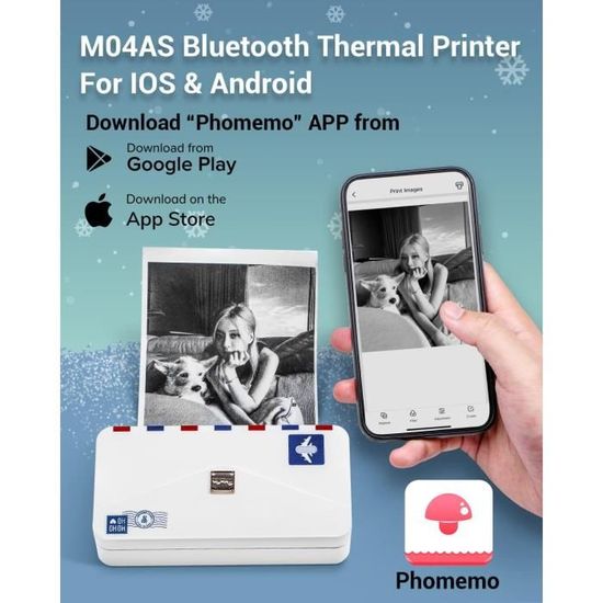 Phomemo M04S 110mm Mini Imprimante Portable - Imprimante Thermique de Poche  Bluetooth, Largeur d'impression 53-80-110mm, 304dpi,21 - Cdiscount  Informatique