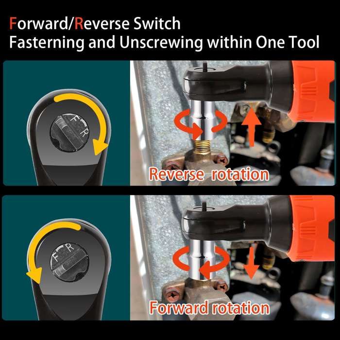 Clé à Cliquet Électrique Sans Fil 3/8" 18V 45Nm - Avec Éclairage LED & 2 Batteries