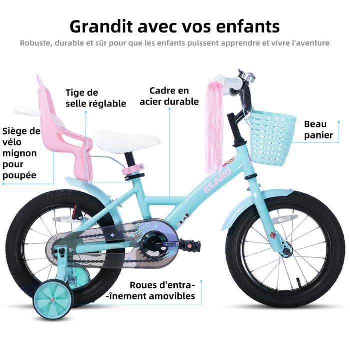 BIKESTAR Children's Aluminium Bike for Boys and Girls 4-5 Years | Children's 16 Inch Mountain Bike with V-Brakes | Blue Green