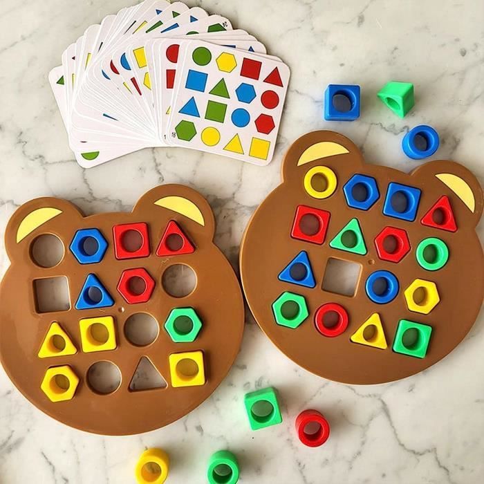 Puzzle mosaïque en bois coloré – Jeu créatif pour enfants - Cal Fuster