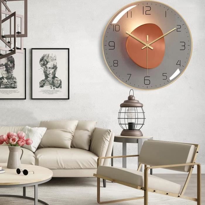 12 pouces 30cm horloge murale lumineuse horloge à quartz silencieuse pour  chambre salon 