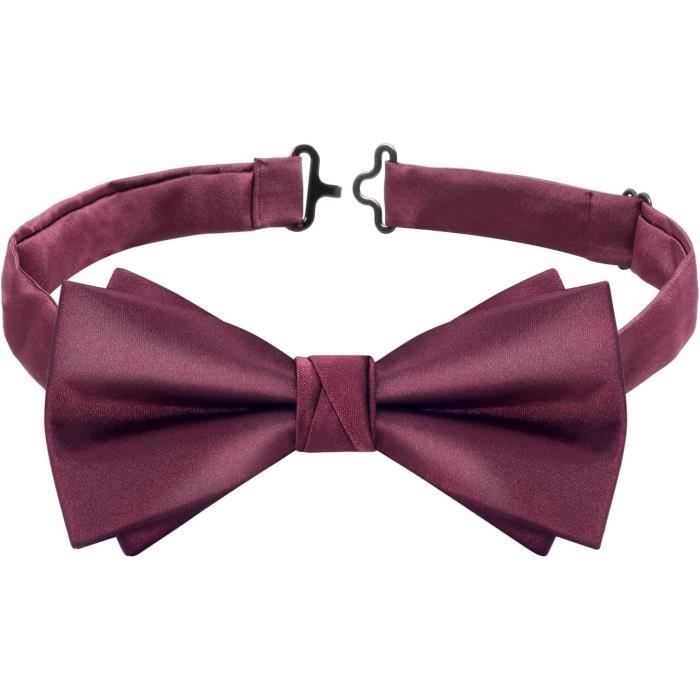 Nœud Papillon Réglable Pour Garçon - Satin Uni - Pour Mariage, Fête, école - Plusieurs Couleurs Dispo