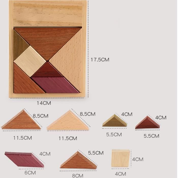 Puzzle Tangram Bois En Forme D’œuf – 7 Pièces Géométriques – Jeu éducatif Créatif Pour Tout-petits – Cadeau Développement