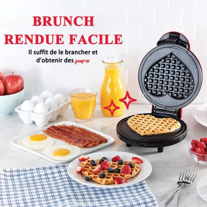 Gaufrier électrique multifunction Plaques de Cœur,Facile à Retirer