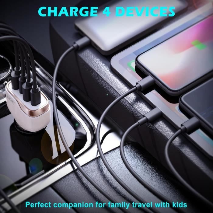 Chargeur allume-cigares T'nB avec un port USB et un USBC