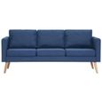 Style Élégance Chic - Canapé droit fixe 3 places Moderne Sofa Divan - Canapé de relaxation Tissu Bleu - 47372-3
