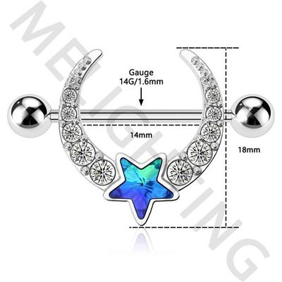 Diamday Lot De 6 Paires Piercings Tétons Femme 14G Acier Chirurgical 316L Avec CZ Brillant – Cœur, Boule, Anneau – Hypoallergénique & Sexy