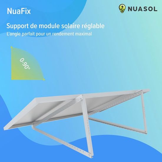 Kit De 4 Supports NuaSol Pour Panneaux Solaires – Aluminium Costaud, Toit Plat !