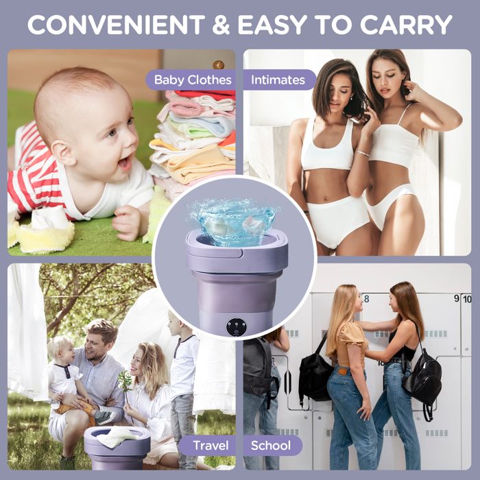 Mini machine à laver pliable avec panier de vidange – Portable & idéal Mini machine à laver pliable avec panier de vidange – Portable & idéal