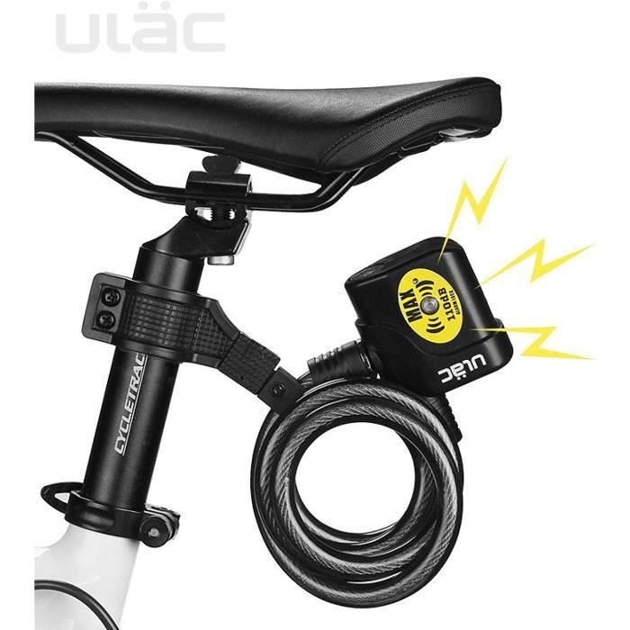 Anweller Antivol de vélo avec empreintes digitales, cable étanche portable  avec support de serrure de vélo, Smart Lock avec 20 e237 - Cdiscount Sport