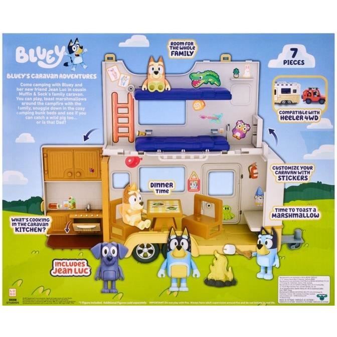 Bluey Set de jeu Caravane et 4×4 de la famille Heeler - Moose Toys