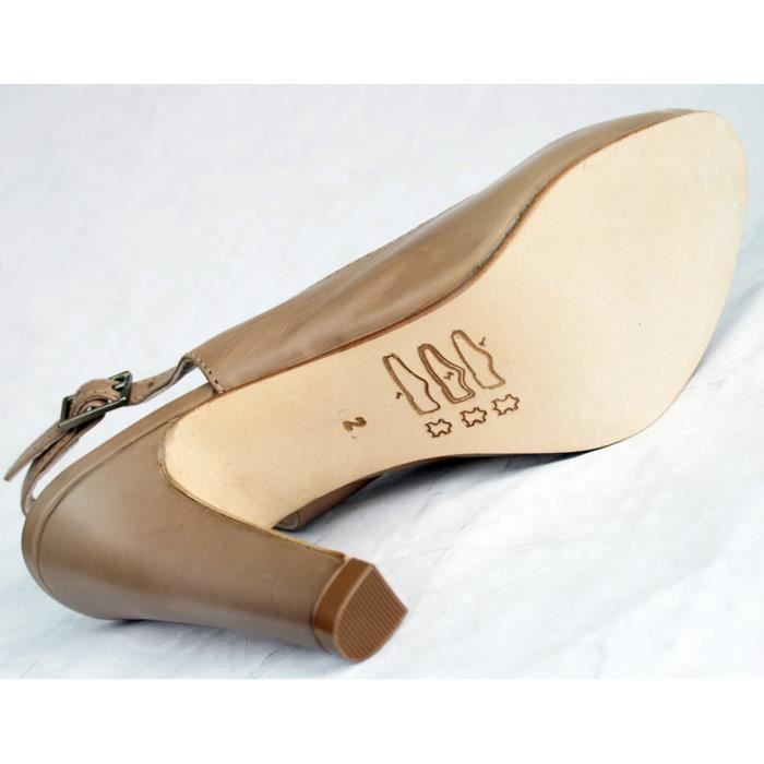 Chaussures Femme Neuves à Talon 2cm - Noir - Cuir - Taille 40 - Style Sangle