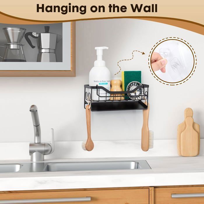 Organisateur D'évier Avec Fond Ajouré - Porte-éponge, Rangement Robinet, Drainage Rapide