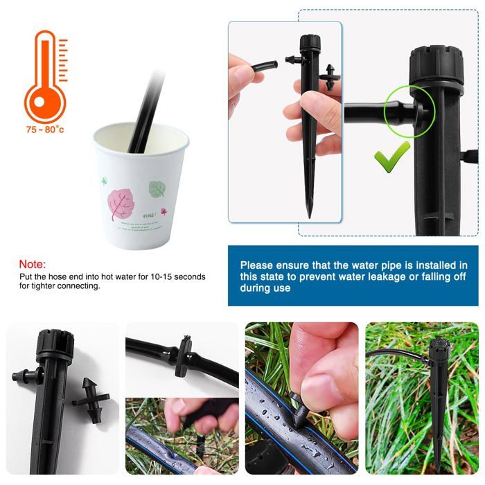 Kalolary 100 Pièces Goutteurs D'Irrigation 360 Degrés - Micro Sprinklers Réglables Pour Jardin, Serre Et Pelouse