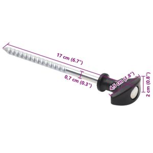 Piquets de tente en acier – 17,8 cm – Vrac