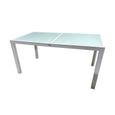 Table de jardin extensible aluminium 160-240cm coloris blanc-0