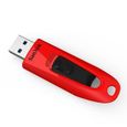 Clé USB SanDisk Ultra 32 Go Rouge - USB 3.0 - Jusqu'à 80 Mo/s-0