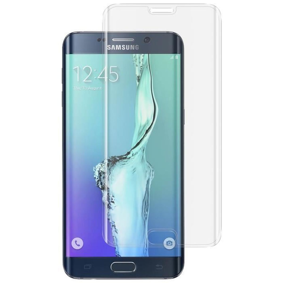 Coque silicone Film verre trempé intégral incurvé NOIR samsung galaxy S6 edge Coque silicone Film verre trempé intégral incurvé NOIR samsung galaxy S6 edge