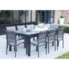 Salon de jardin Ensemble Modulo T 8/12 + F 8 Full Verre Gris Anthracite Wilsa Garden