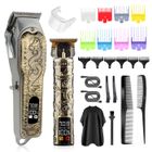QVIIDBVB Tondeuse Cheveux Homme Professionnelle, Tondeuse Barbe Sans Fil Electrique pour Enfants Adultes, avec 14 Peignes de Guidage, Doré