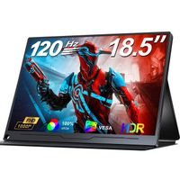 UPERFECT Écran portable 18,5 pouces 1080P Full HD 120HZ, vitesse de réponse ultra-rapide de 16 ms, dalle IPS 100 % sRGB