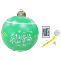 Grande boule de Noël extérieure rechargeable, 60 cm de diamètre, avec des lumières LED, avec télécommande, verte