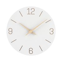 NESIFEE Horloge Murale Design Moderne 30 cm Pendules Murales Silencieuse en Bois sans Cadre Blanc