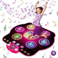  Tapis de Danse pour Filles Enfants, Tapis de Danse Musique avec 6 LED Lumineuses et Bluetooth, Jouets Filles 3-12 Ans